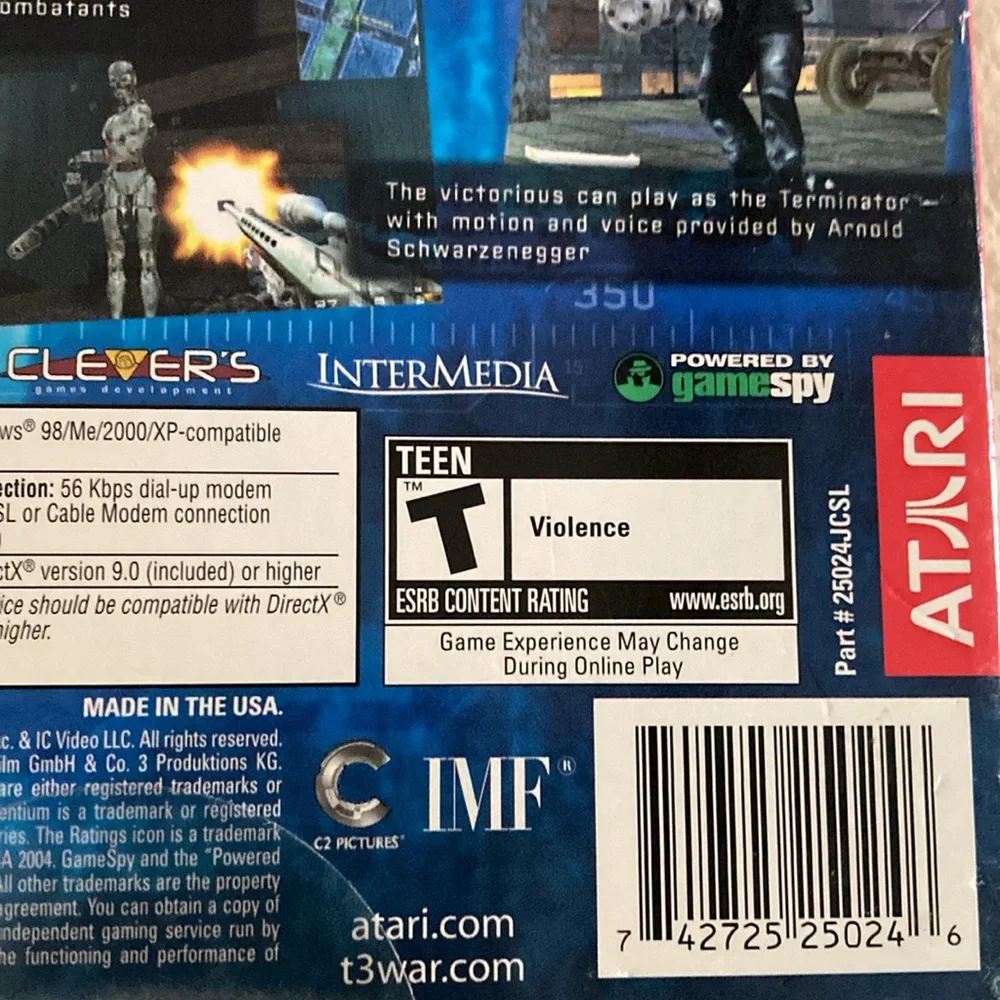 Atari Terminator 3 War of the Machines CD-Rom Game